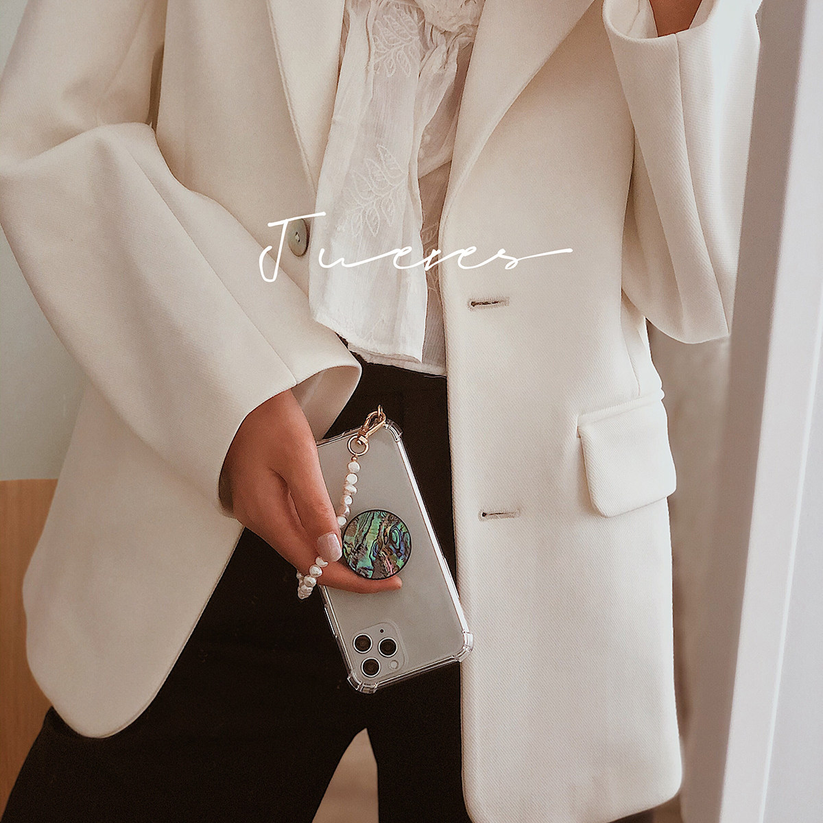 Jueves Pearl Chain 14pro Mobile Shell iPhone 12 Apple 13 Apple for Huawei P40pro Transparent P30