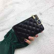 Ultra thin small wallet woman short 2022 new zipped zero money bag Korean version simple coin key bag retro card bag