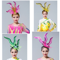Dance Headwear Performance Head Flower Opening Dance Female Adult Shiny Walking Show Atmospheric Stage Performance Head Accessories Dancing Headwear