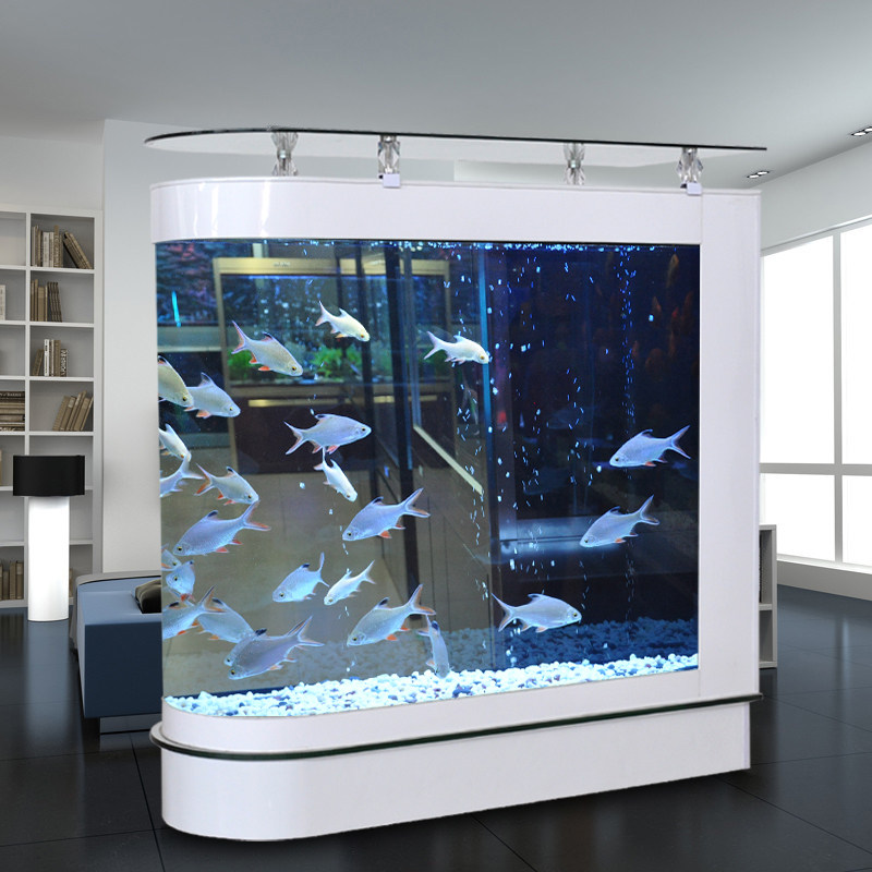Bullet fish tank Aquarium Medium-sized 1 2 meters living room ultra-white glass screen Large 1 5 meters shoe cabinet fish tank