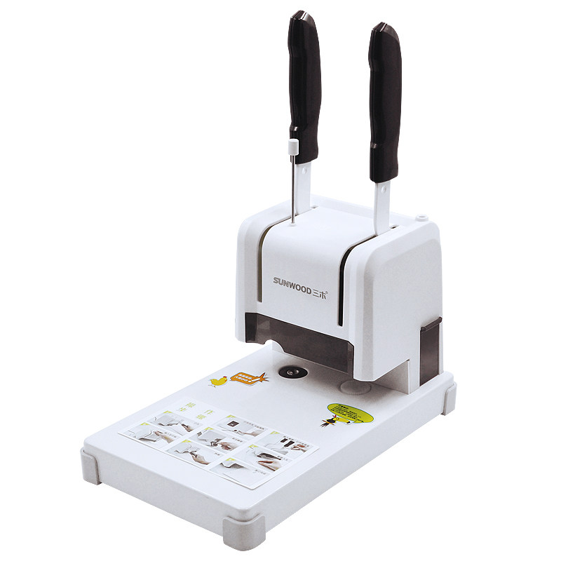 Three Wood 9037 Manual Financial Voucher Dress Booking Machine Financial Accounting Riveting Pipe Punching Machine Bill Hot Melt Adhesive Riveting