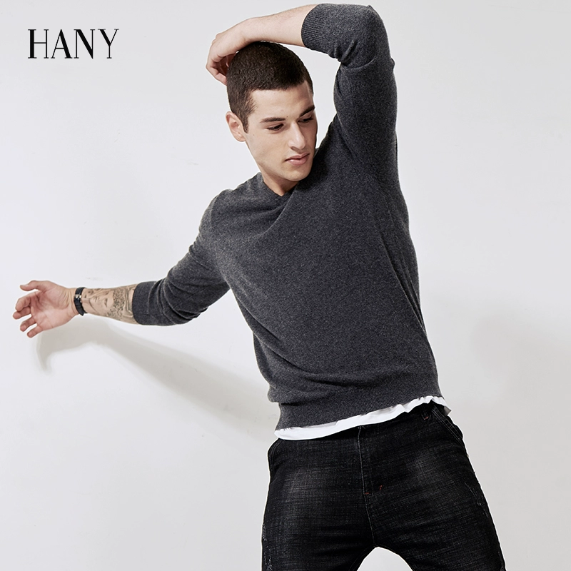 Áo len cổ lọ Hanni cashmere cho mùa thu / đông nam áo thun để giữ ấm Áo len dài tay áo len cashmere - Áo len