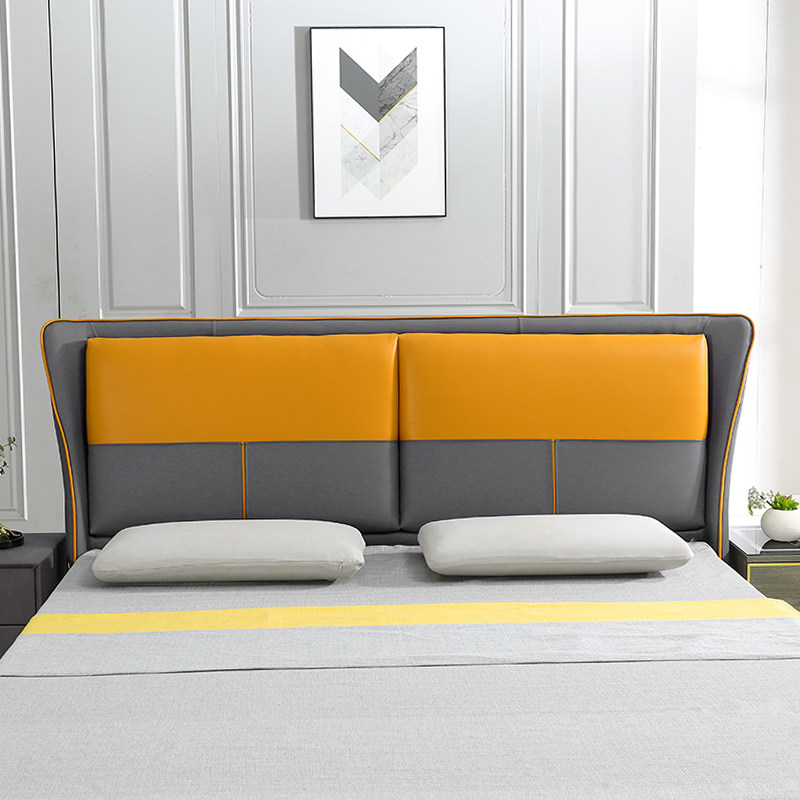 New Single Buy Solid Wood Headboard Soft Bag Double Leaning Back Board Minimalist Modern Light Lavish Tech Bupine Wood Headboard