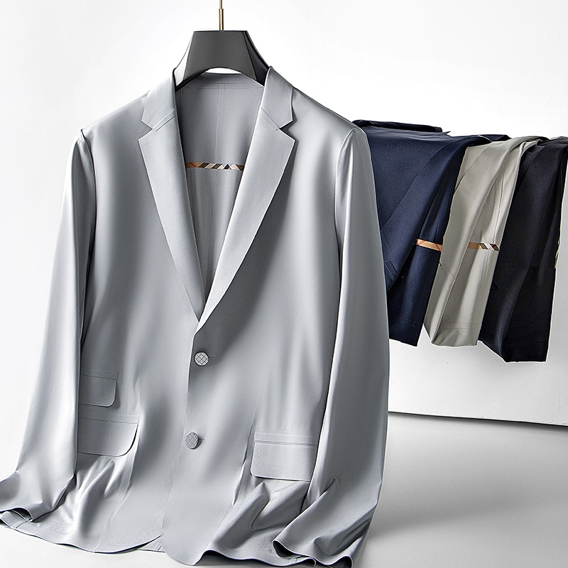 Stretch Anti-Wrinkle Suit for Men, No-Iron, Elegant, Seamless, Slimming, Business Casual, Thin Men's Suit Jacket