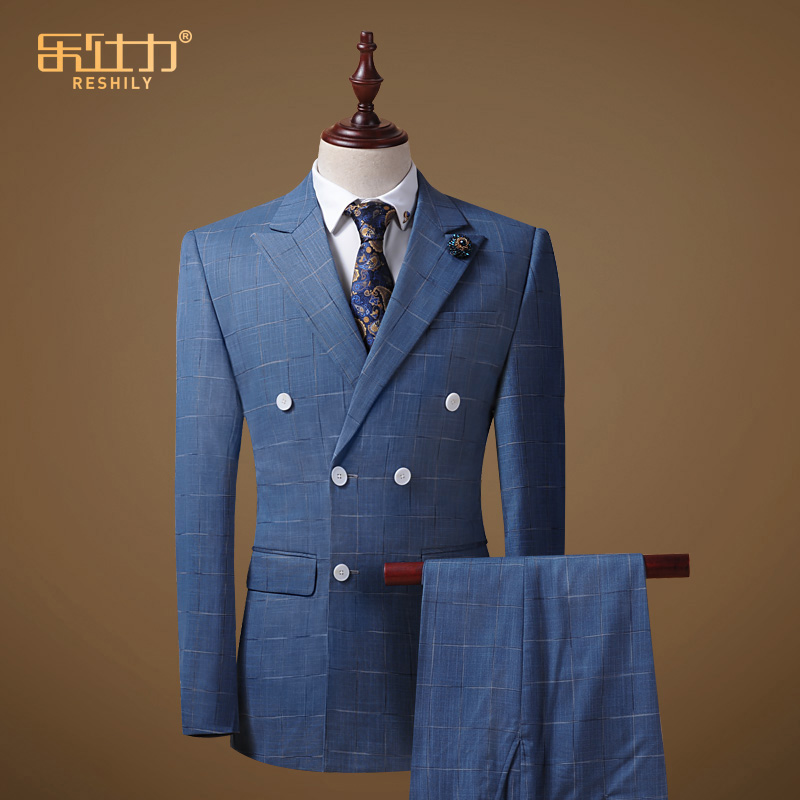 Suit suit men wedding dress Han edition of the plastic business leisure banquet dressed groom suit three pieces