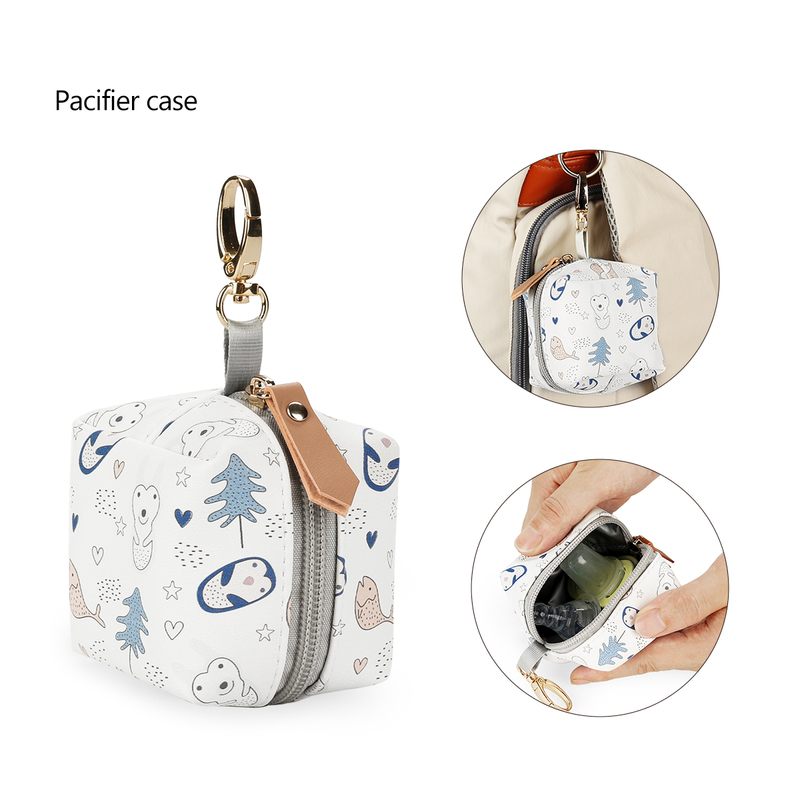 Baby Pacifier Storage Bag for Outings, Portable and Hangable Mommy Bag, Pacifier Pouch Made of Food-Grade Eco-Friendly Fabric