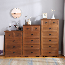 American bucket cabinet Bedroom small cabinet storage cabinet multi-function economical storage cabinet solid wood retro side cabinet