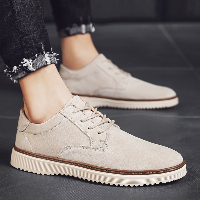 Men's shoes summer thin breathable leisure leather shoes increase 100 and English tide low-gang Martin wear business shoes