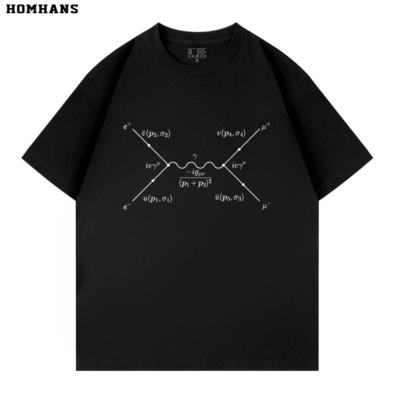 Feynman Diagram Quantum Mechanics Science Schrödinger Pure Cotton Short-Sleeve Unisex
