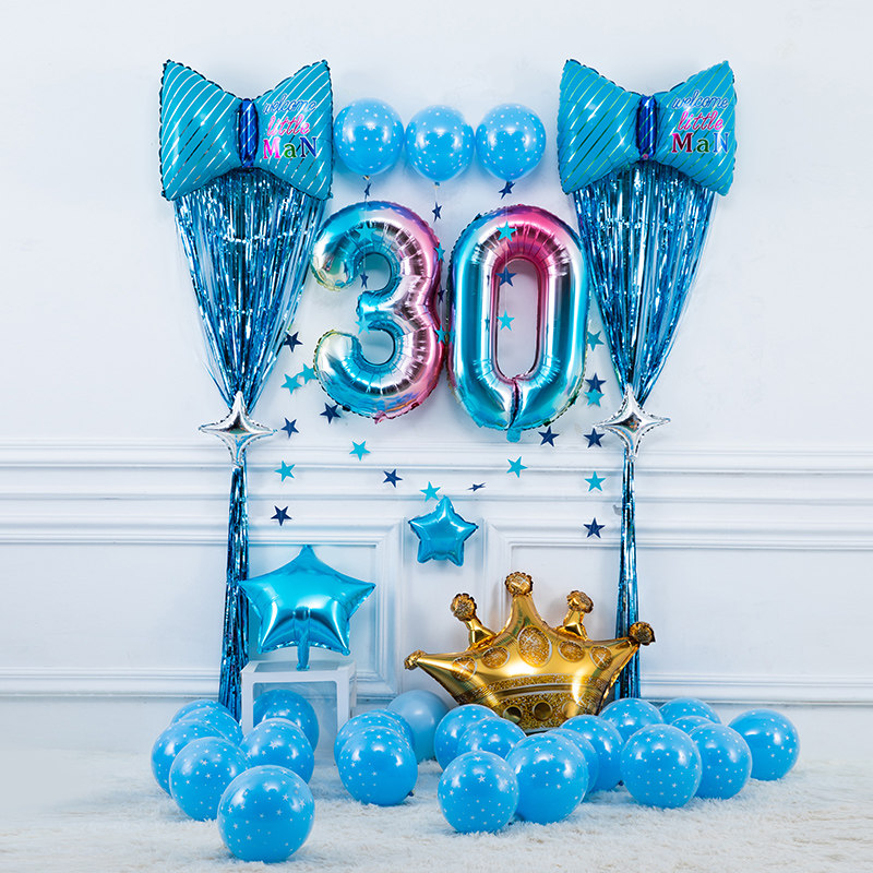 Full moon 30 days with background wall baby 1 year old 100 birthday party scene decoration