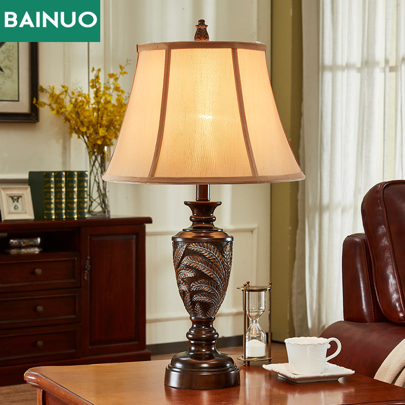 American Living Room Table Lamp Retro Creative Personality Embossing Eu Table Lamp Home Cozy Bedroom Bed Head Cabinet Decorative Lights