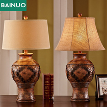 American desk lamp living room bedroom bedside lamp American rural pastoral retro light luxury American simple bedside lamp large size