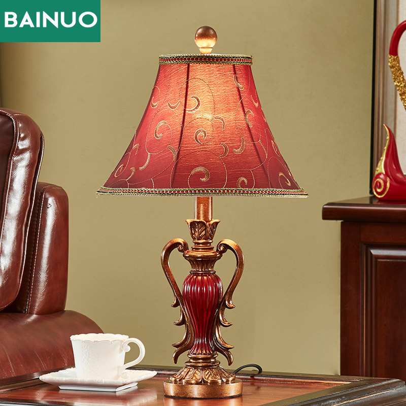 European-style table lamp bedroom bedside lamp romantic warm American-style living room personality red dowry creative wedding room wedding - Taobao