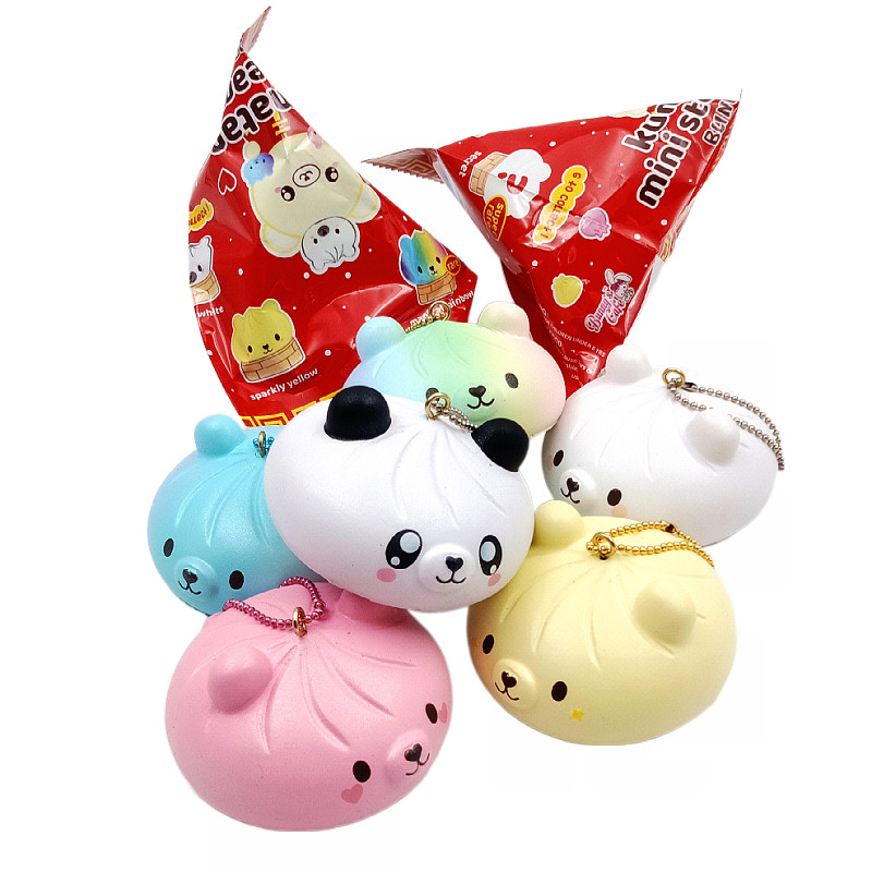 Foreign trade original single blind bag kumatan mini steam bun mini team pack animal bun pu slow rebound