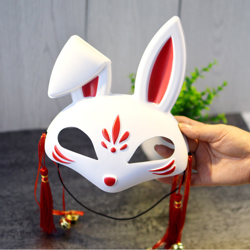 ten thousand Christmas Cute Little Rabbit Mask Children Half Face Kindergarten Performance Rabbit Year Animal Makeup Party Headgear 