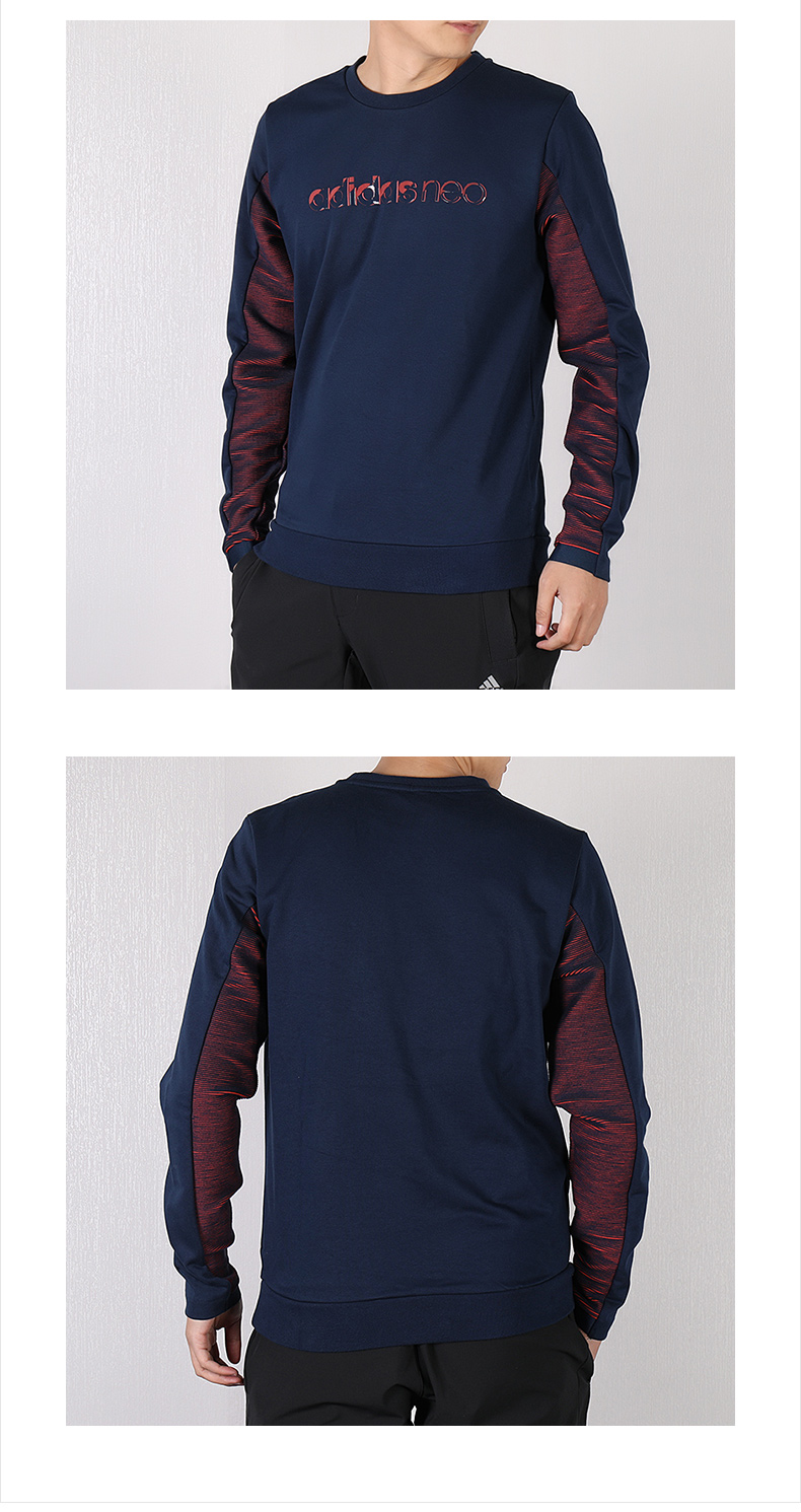 Áo len nam Adidas 2018 thu đông mới diện đồ thể thao mới giản dị cổ tròn áo thun ấm DM4111 áo hoodie form rộng