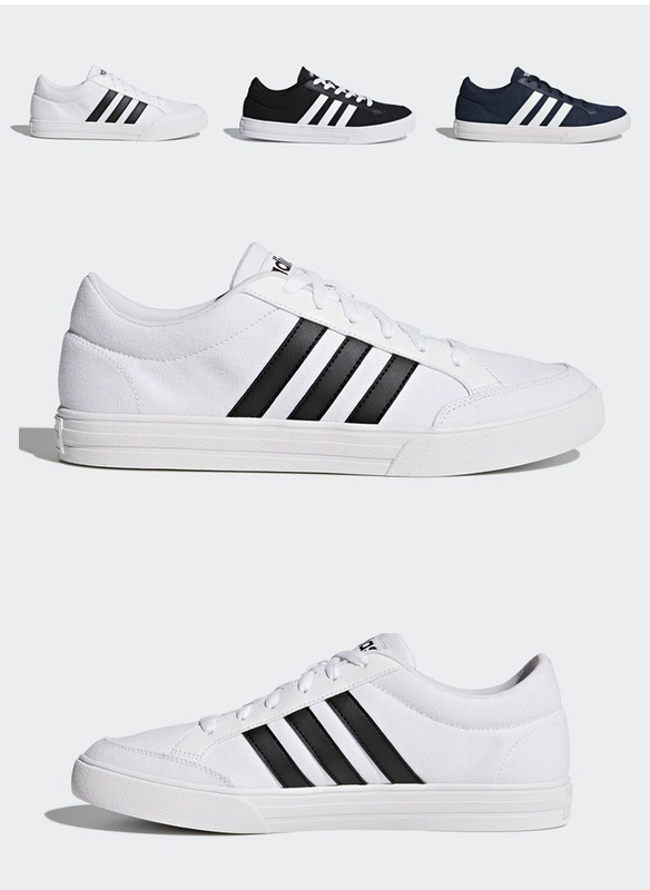 Giày nam Adidas 2019 mùa hè giày vải thấp nhẹ giày thể thao nhẹ Giày trắng AW3889 - Plimsolls