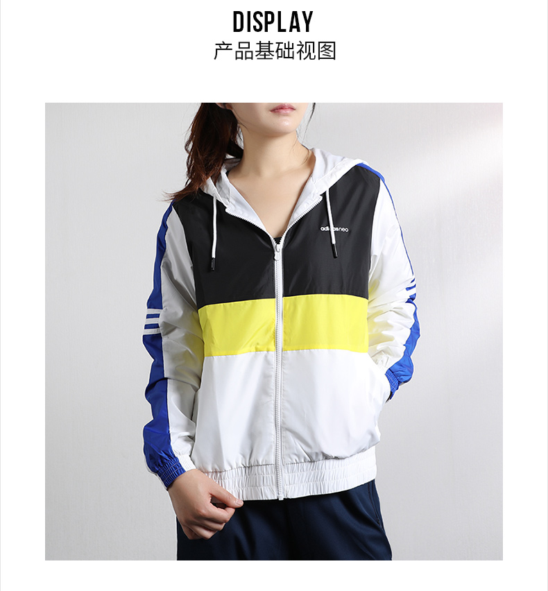 Adidas Adidas NEO áo khoác nữ 2019 mùa thu mới áo gió thể thao trùm đầu áo khoác thể thao FK9954 - Áo khoác thể thao / áo khoác áo gió anta