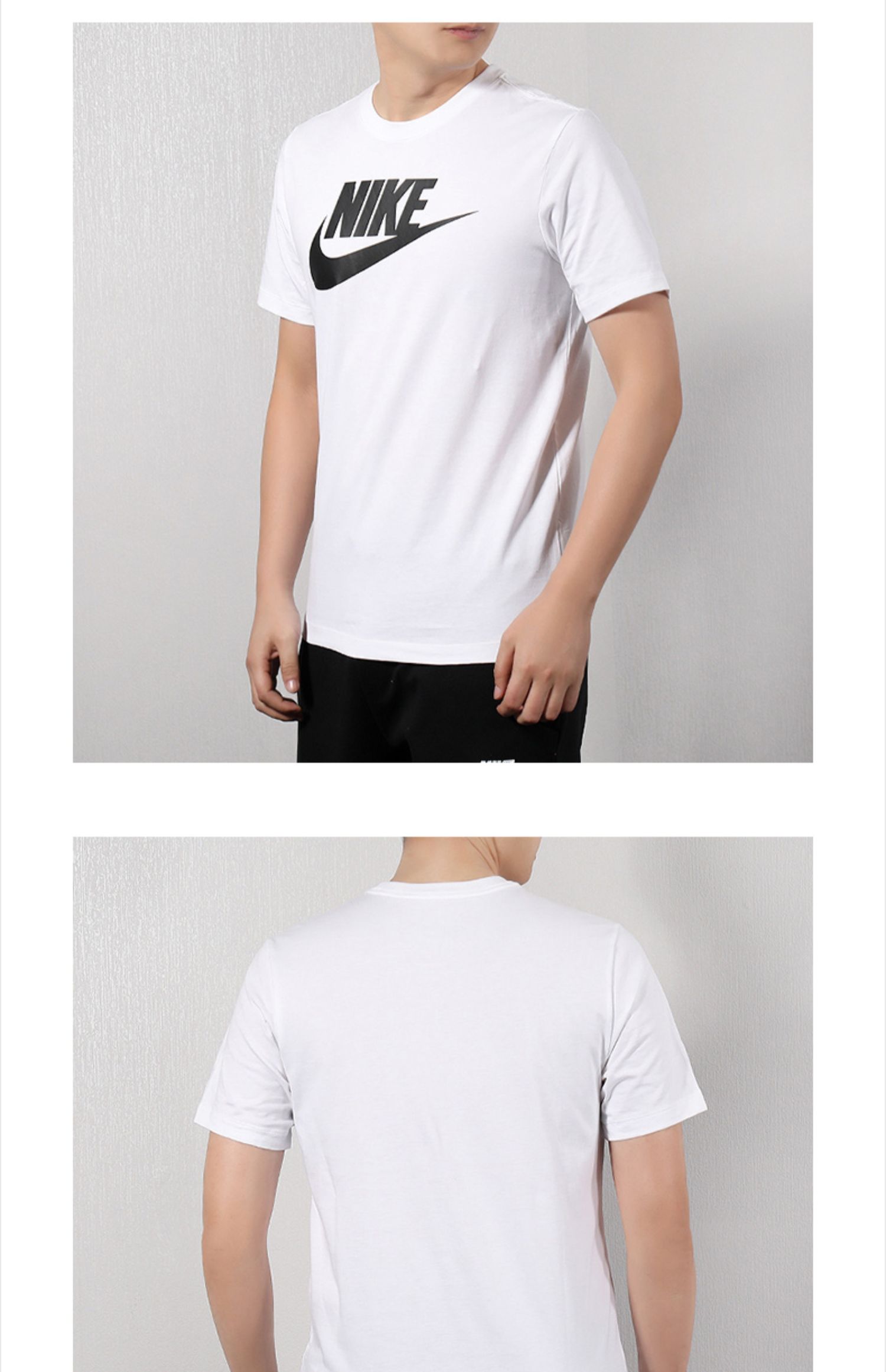 Nike / Nike tay ngắn nam trắng móc lớn mùa nóng dập logo lớn TEE áo thun thể thao thoáng khí 911401 - Áo phông thể thao áo thể thao có cổ