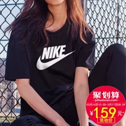 Áo sơ mi nữ tay ngắn Nike / Nike móc lớn mùa hè thể thao thoáng khí cổ tròn áo thun rộng 846469-010 - Áo phông thể thao