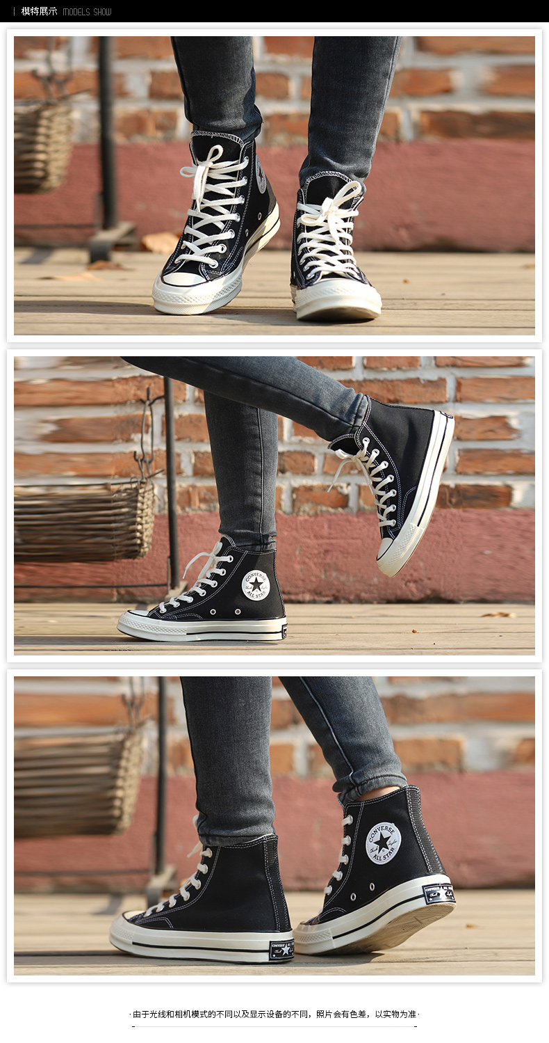 Giày vải converse Giày nam Giày nữ Samsung tiêu chuẩn 1970S Giày thể thao cao cấp Giày cao gót thông thường 162050 sục thể thao độn đế