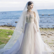 (Trắng Tiên) cưới ánh sáng đơn giản đi chụp cô dâu váy cưới nữ phong cách Hàn Quốc đuôi mỏng ra khỏi tùy chỉnh chiếc váy