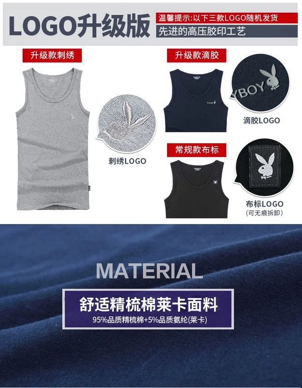 Playboy Slim-type Từ nam giới đáy quần bó sát thể thao Cotton Hurdle Cotton thoáng khí mùa hè - Áo vest cotton áo ba lỗ nam form rộng