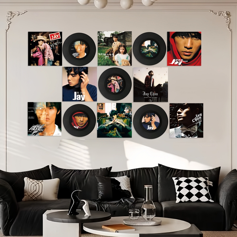 Jay Chou Vinyl Record Retro Poster Bar Musical Instrument Store Quiet Bar Restaurant Dormitory Wall Decoration Background