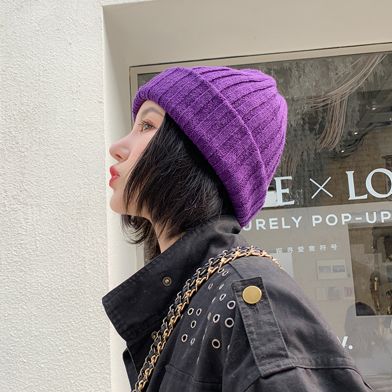 Cap children Winter Korean version Tidal Knit Wool Line Hat Autumn winter Korea Fashion pure color wool line hat with small and warm