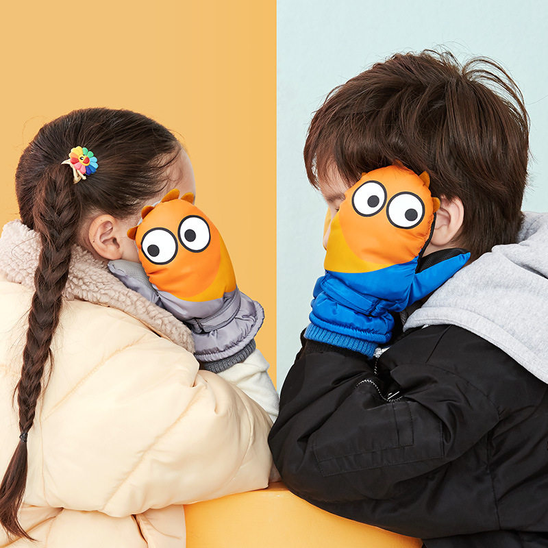 Ski gloves cartoon children waterproof thickening plus velvet warm men and women children mountaineering cycling sports winter