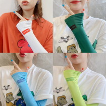 Net red icy sleeve Hyuna wind sunscreen gloves summer breathable cute cold beautiful girl thin arm guard sleeve summer