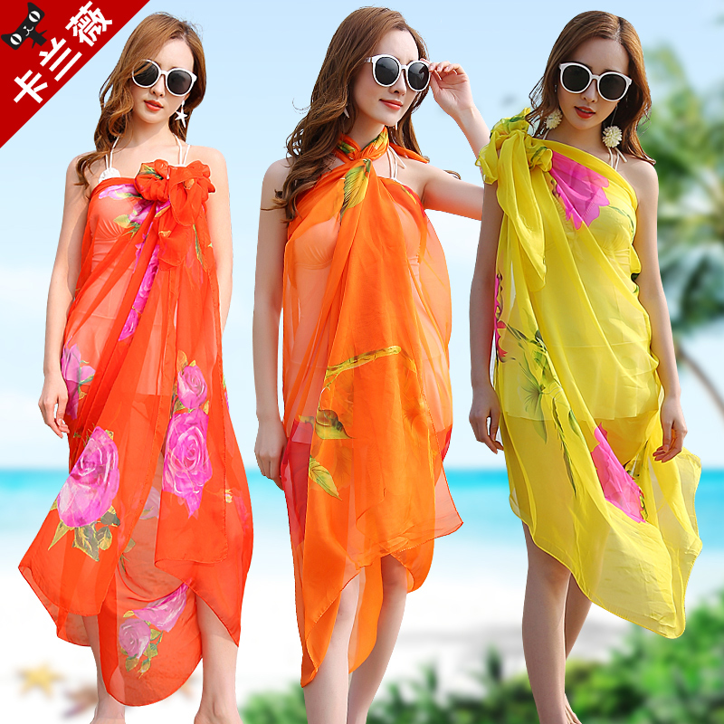 Summer seaside sunscreen 100 Changing Scarves multifunction large shawl beach towels Long version yarn towels 100 hitch scarves for women Spring and autumn