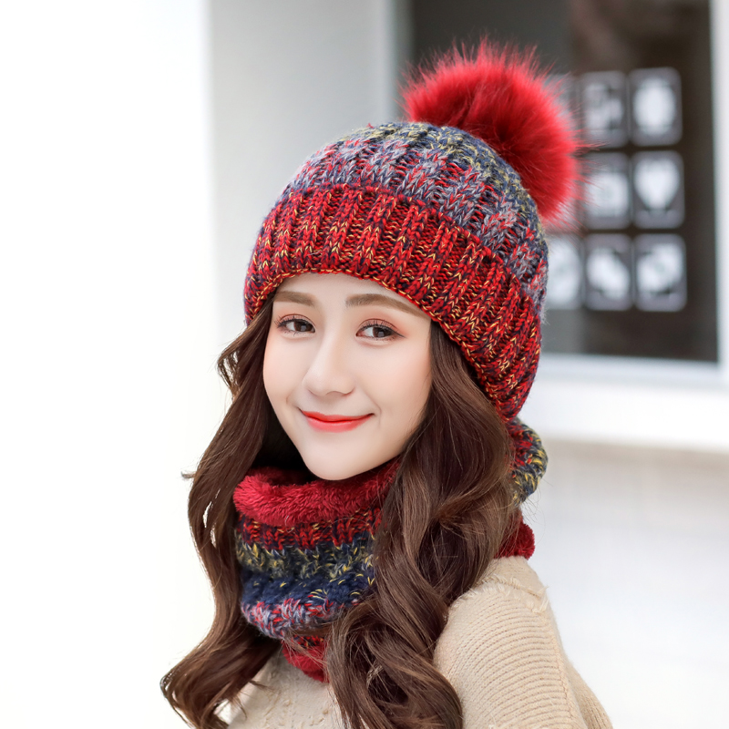 Hat women winter Korean version cute versatile tide warm knit hat thick women's winter cycling ear protector beanie hat