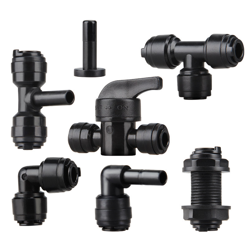 Black elbow three-way valve gate flow stopper separator Rainforest cylinder spray system tube connector three-way rain shower spray accessory