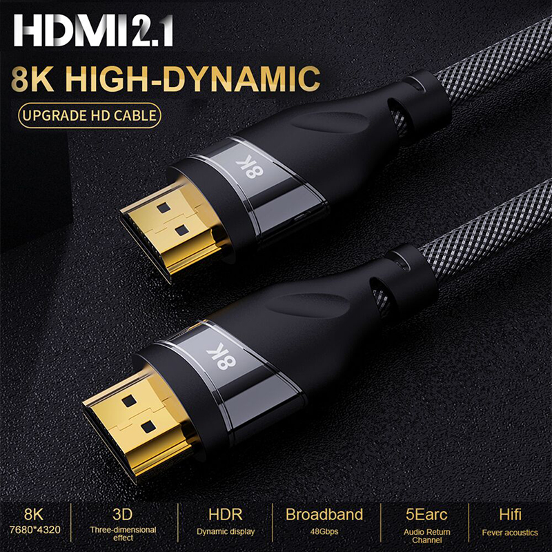 HDMI2 1 line 8K60HZ high picture quality wire onboard box computer TV projector HDMI male head pure copper wire