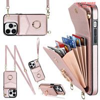 IPhone15Pro Originality Mobile Phone Leather Case Style Apple 14Pro Suitable Cross Body Mobile Phone