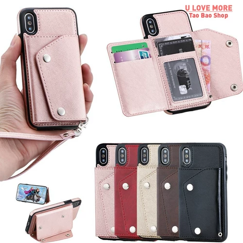 Кожаный чехол для iPhone 15, 14Pro, многофункциональный защитный чехол, чехол-бумажник для Galaxy S22 Ultra