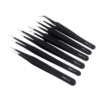 Anti-static tweezers Tip ESD-10 11 12 13 14 15 stainless steel clip elbow