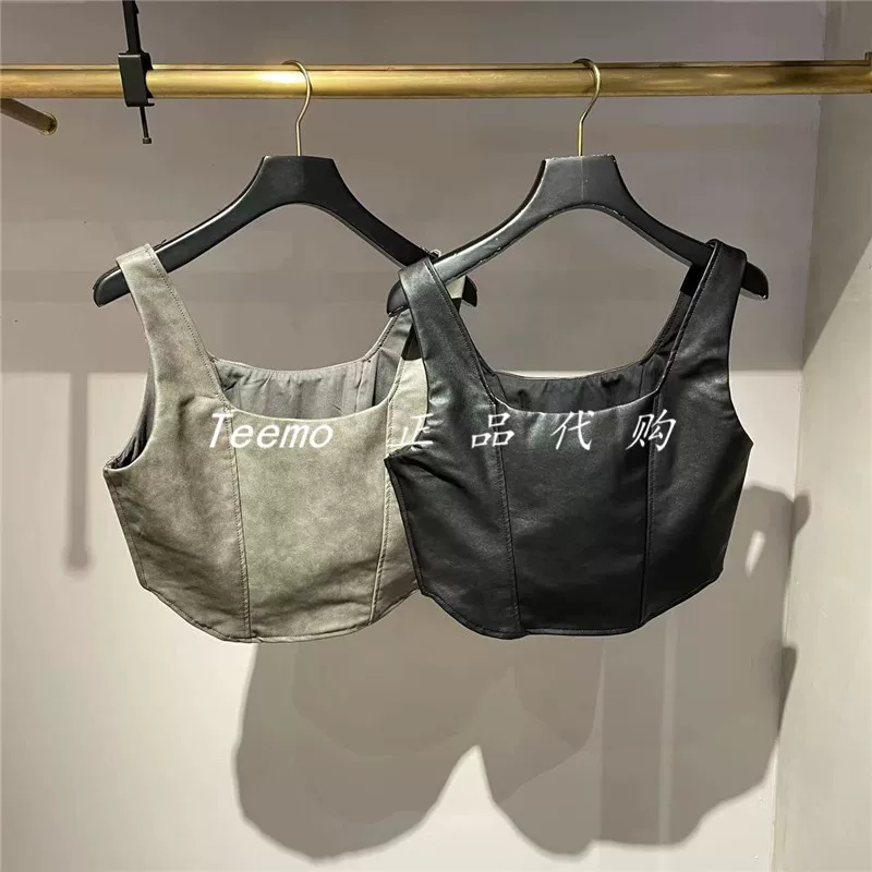 MOUSSY domestic purchasing summer sweet cool wind leather tight-fitting corset vest female 010ga730-5600
