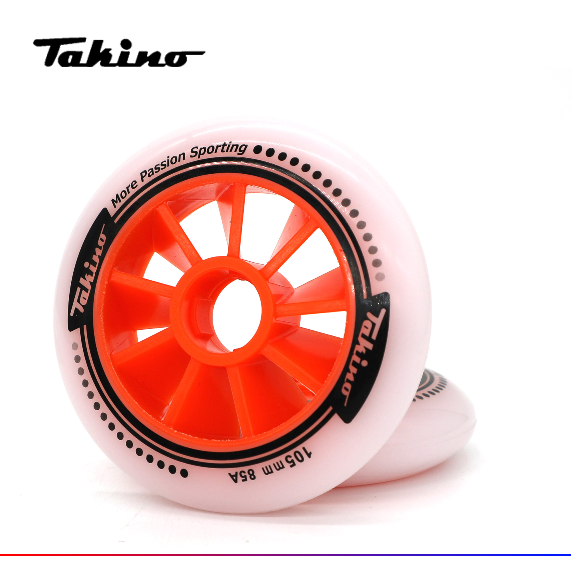 TAKINO roller skates leave skates competition grade professional speed pile wheel high elastic wear-resistant white candy wheel set of eight