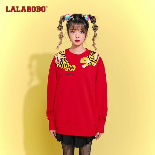 Lalabobo Новый год Dragon Red American Fashion Cute Age Reducting Pulover Whothirt Women Женщины | L22A-WSTS25