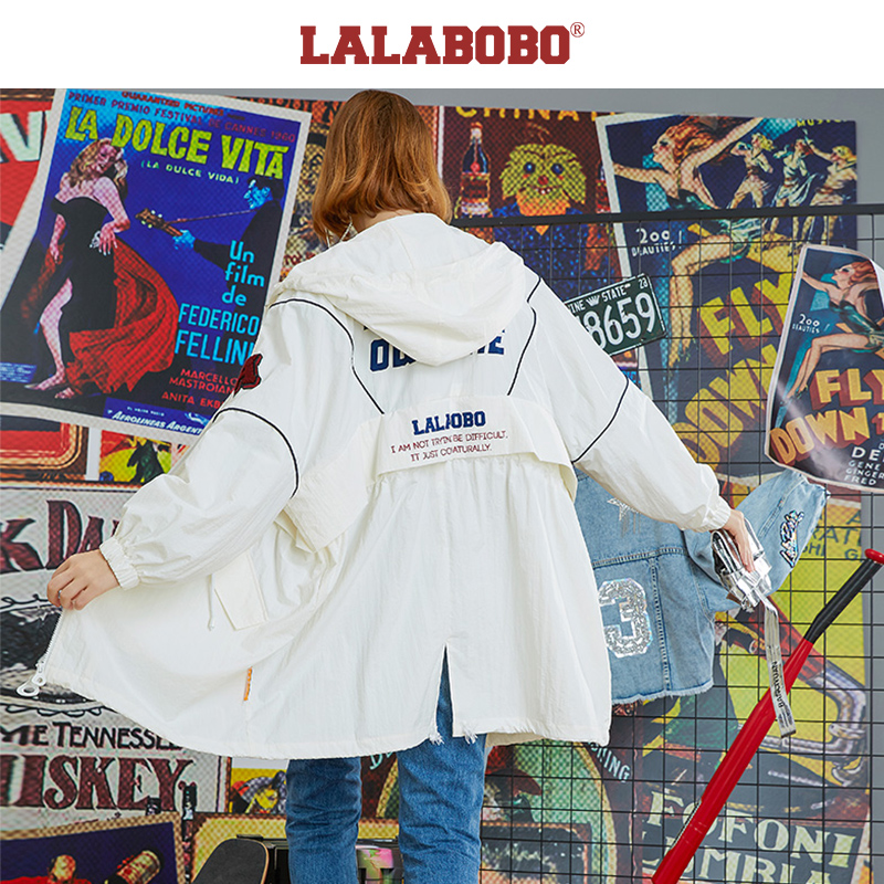 LALABOBO áo gió NỮ 2019 THU MỚI MÔ HÌNH VÀ TÍNH CÁCH RETRO Hoodie) L19C-WWFW111