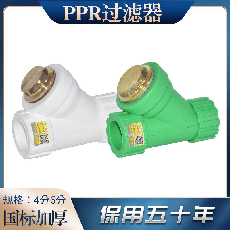 PPR Plumbing Accessories 4 points 6 points 1 inch Y filter thickened Home 202532 Hot-melt tubing accessories Grey green