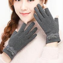 New non-slip finger gloves mens leakage two fingers Outdoor Womens cold-proof non-falling velvet-free motorcycle warm Photography