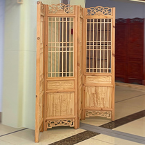 Chinese antique door living room office entrance partition Dongyang wood carving carved solid wood mobile folding screen