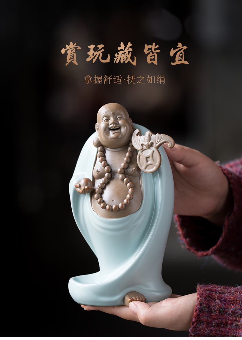 Furnishing articles pet boutique, tea to keep your up porcelain maitreya zen tea tea accessories tea table decoration