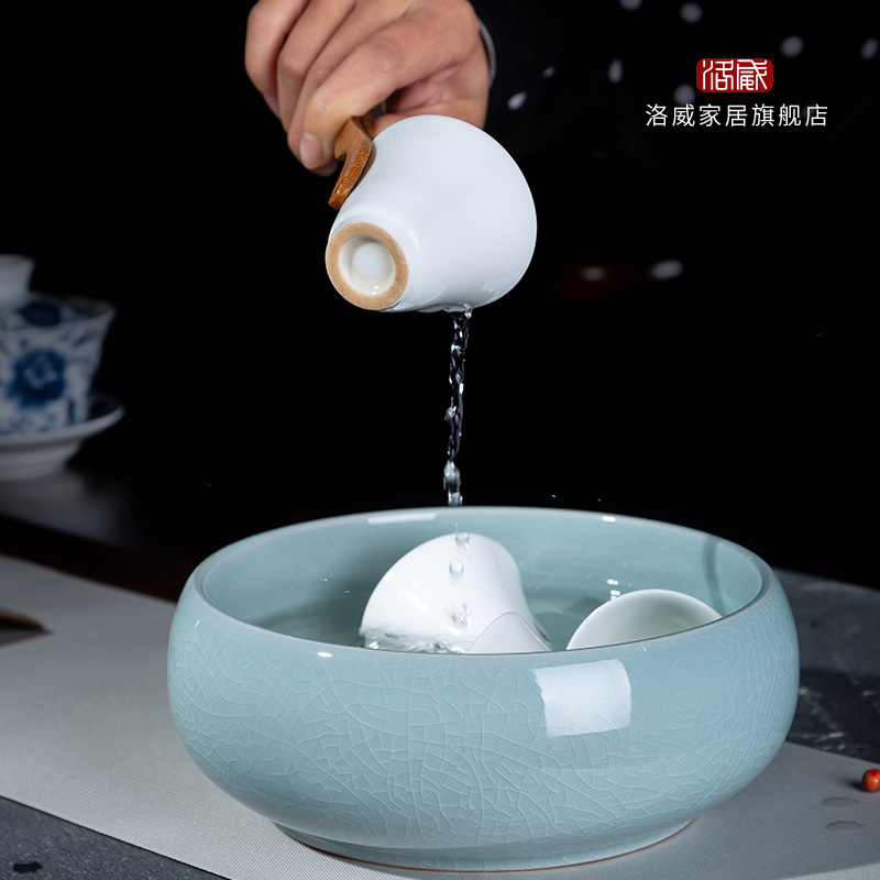 Wash bath, your up large tea tea with jingdezhen ceramic tea set household elder brother up with parts water jar writing brush washer