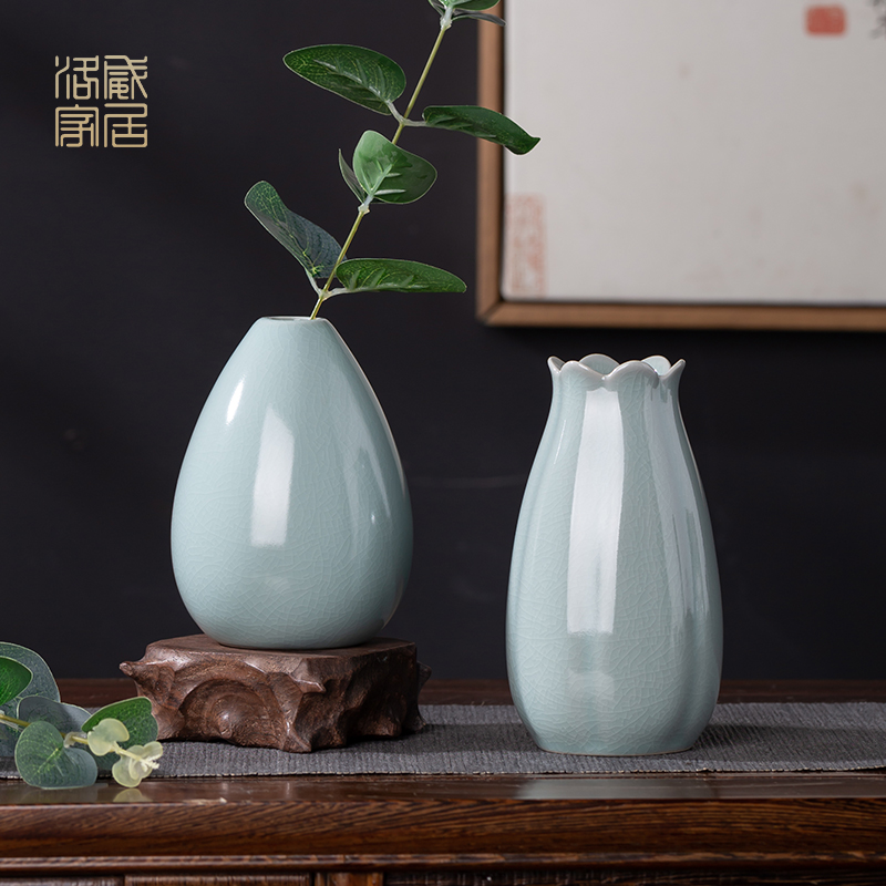 And your up cyan porcelain vase day I and contracted flower tea flowers inserted tea table furnishing articles accessories