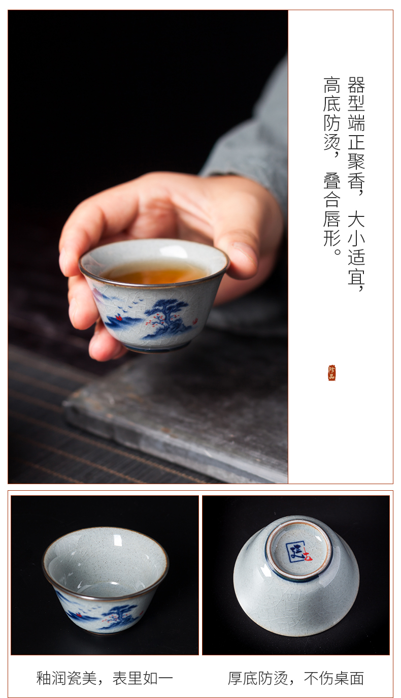 Elder brother up kung fu tea set suit household receives a visitor contracted tea teapot teacup tureen small sets of jingdezhen ceramics