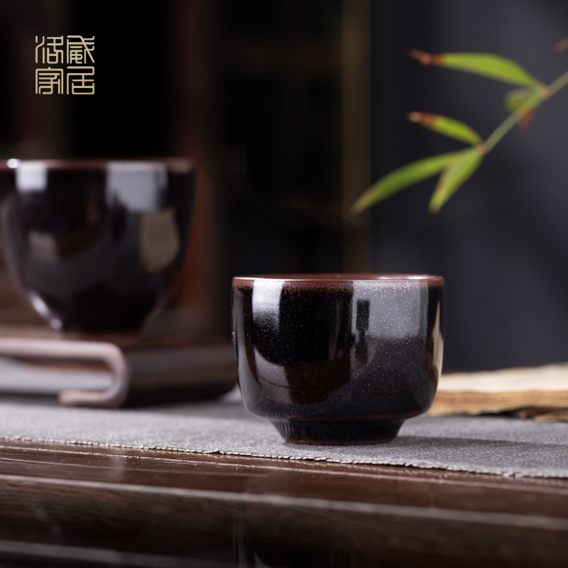 Jizhou up sample tea cup single cup red glaze, jingdezhen household kung fu tea set ceramic bowl cups masters cup